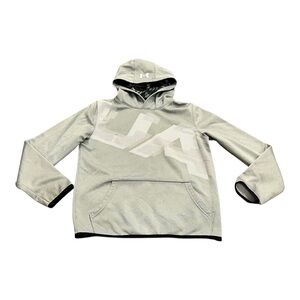 Under Armour ColdGear Youth Large Gray Hooded Sweatshirt Logo Graphic